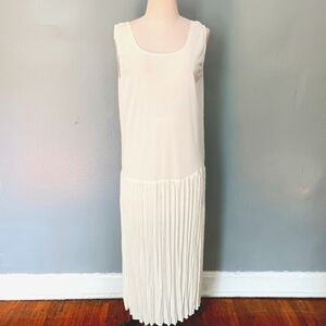 Vintage sheer, drop-waist tube slip maxi dress with pleated skirt. Sz. 8. EXPOSE